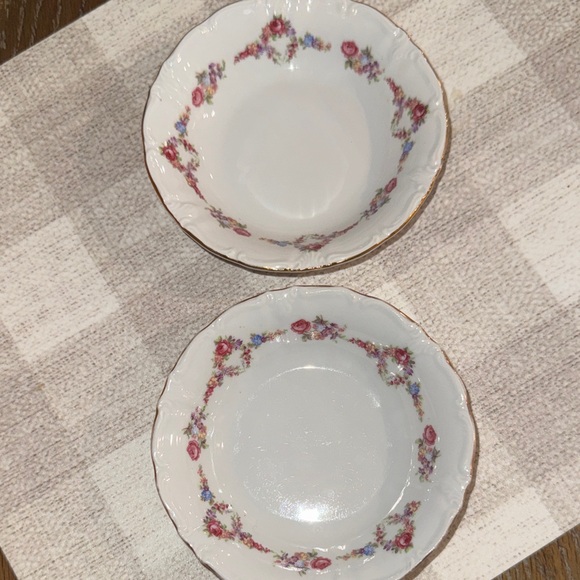 Bavaria Other - TWO Vintage BAVARIA Germany Winterling Porcelain Saucer Plates w Floral Design